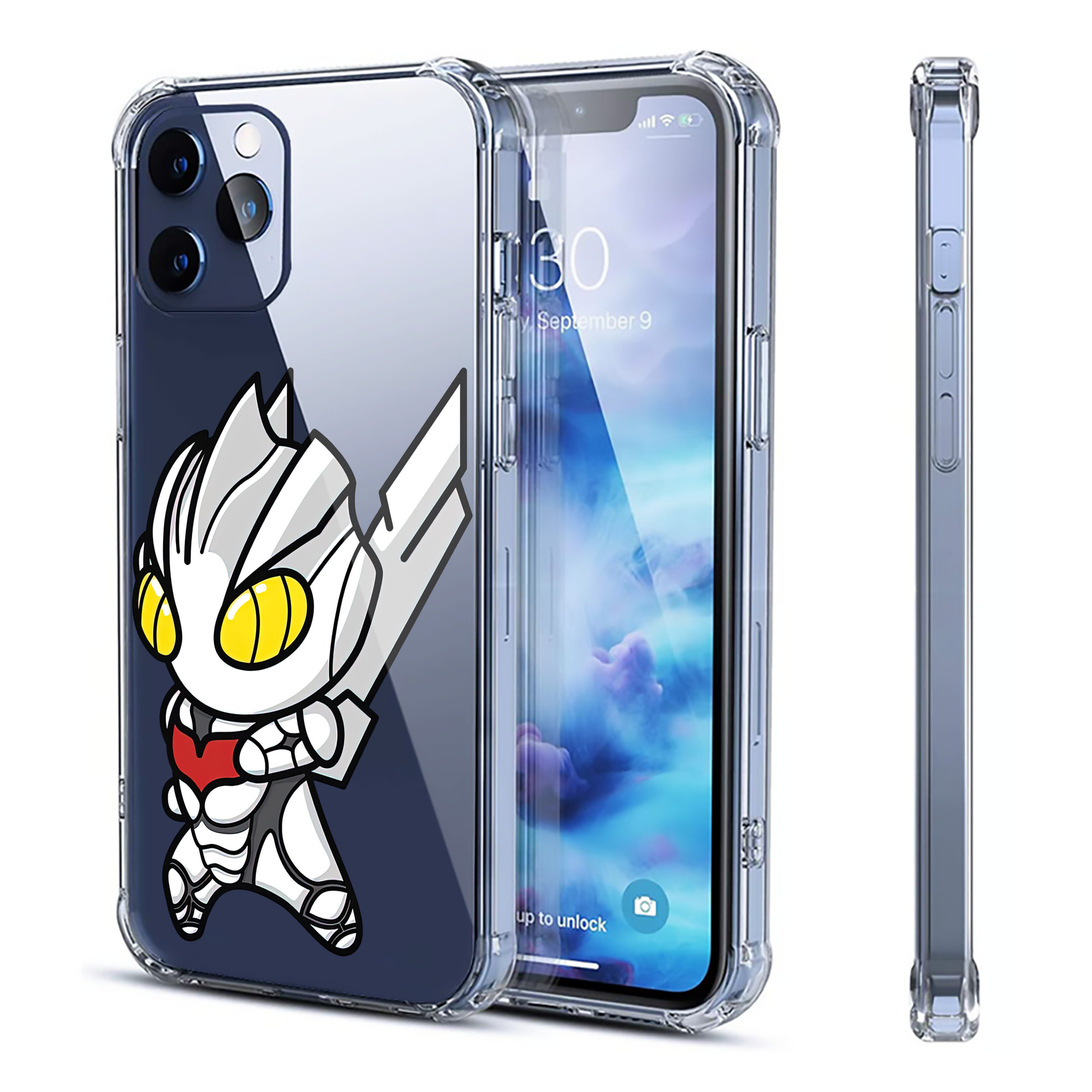（画像用） ウルトラマン Ultraman 【iPhone 12シリーズ対応】透明スマホケース（クリアソフトケース）